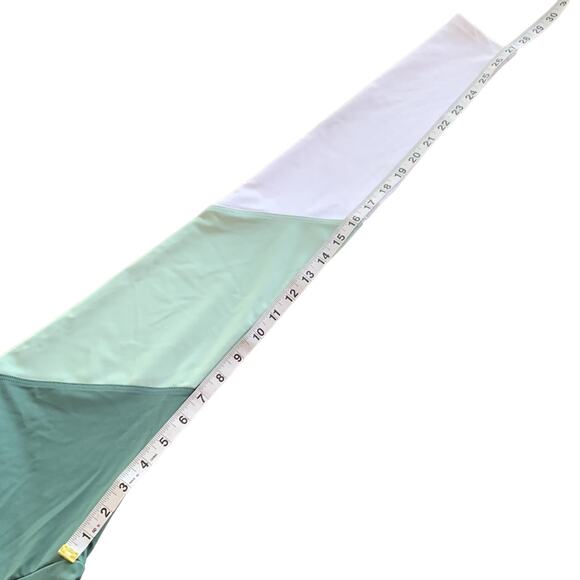 Onzie NEW High Rise Color Block Track Legging Cacti Combo White Green XS - Picture 12 of 12